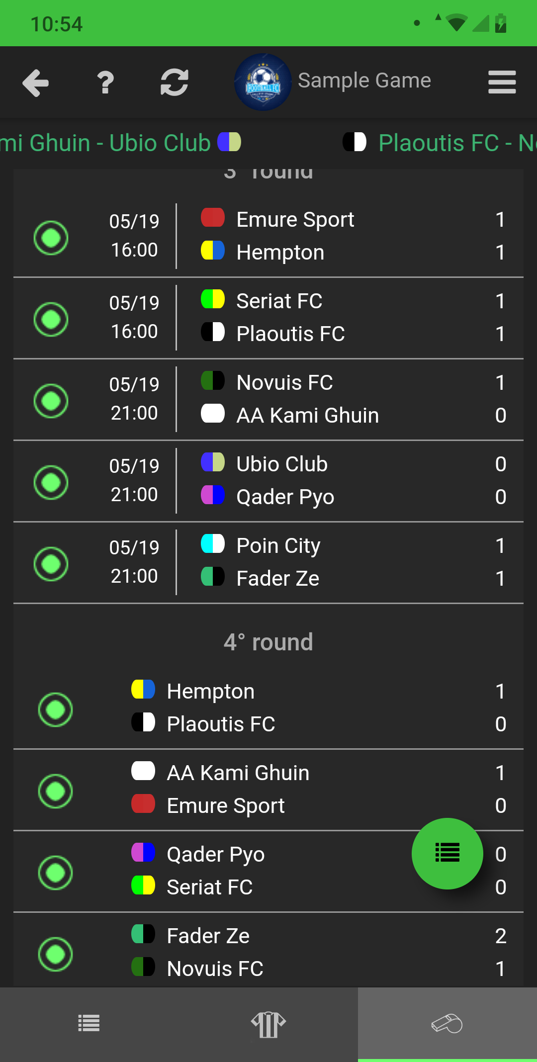 Matches manager app